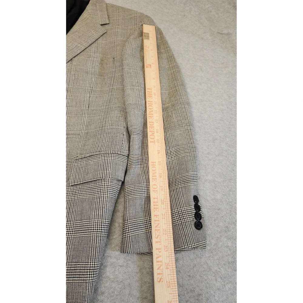 Gianfranco Ruffini Blazer Sport Coat Mens 42R Gray Glen Plaid‎ Silk Wool READ